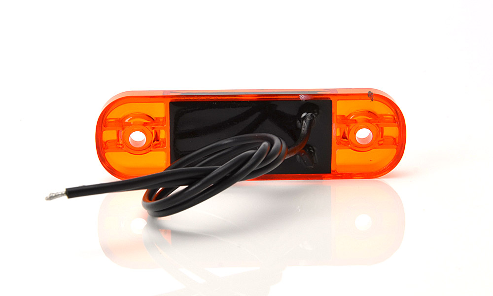 LED poziční světlo oranžové plexi WAŚ, 12V-24V, ECE, IP 66/68, univerzální