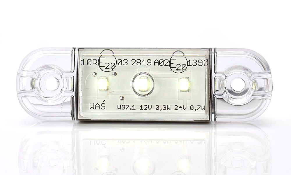 LED Lampa pozični přední WAŚ, 12V-24V, ECE, IP 66/68, univerzální