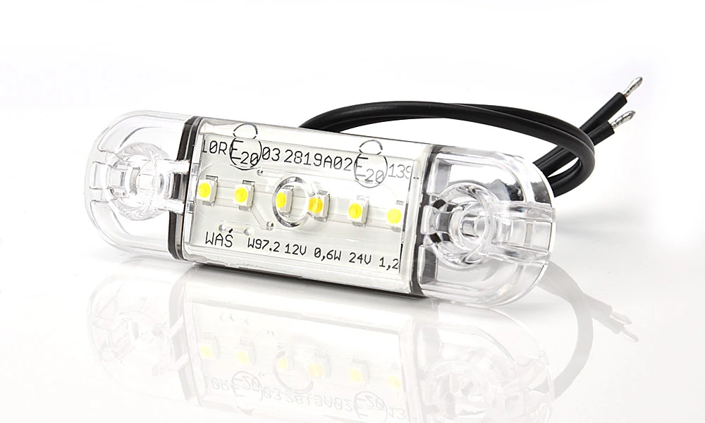 LED Lampa pozični přední WAŚ, 12V-24V, ECE, IP 66/68, univerzální