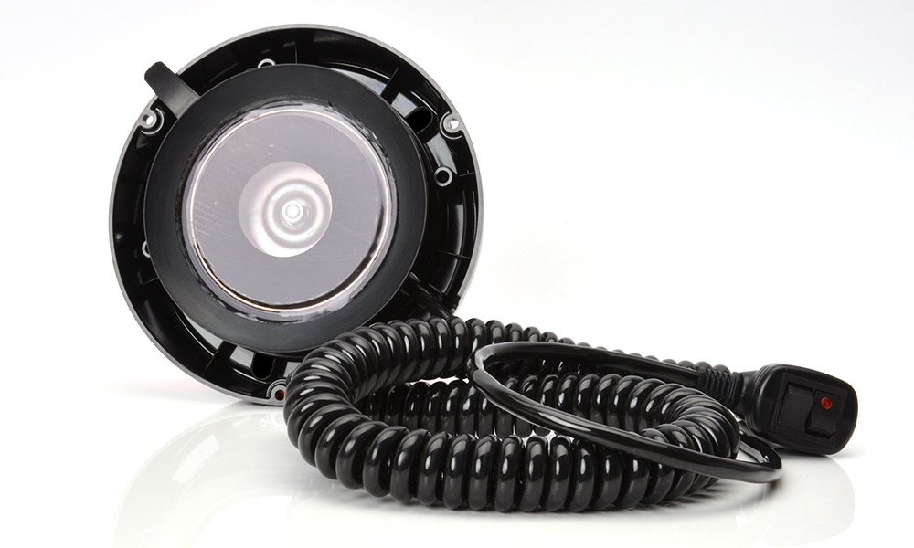 LED Maják Waś 12/24V, Magnet, Autozapalovač, 3m kabel, ECE, SAE/DOT- Oranžový