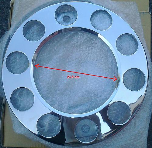 5254 Kryt kola 22,5" nerezový (otvory na šrouby 32mm) pro hliníkové disky