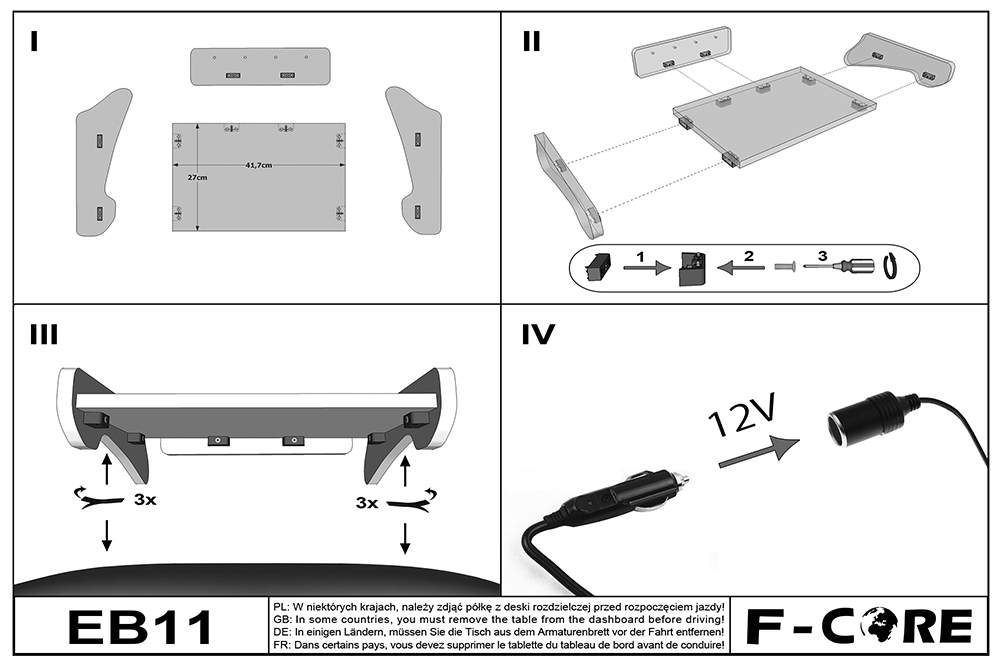 Polička středová + LED - Elegance, OPEL MOVANO A (01.2003-12.2009)
