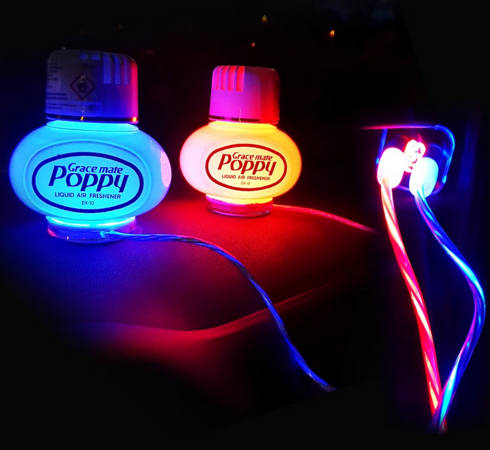 Modré podsvícení POPPY se svítícím kabelem USB