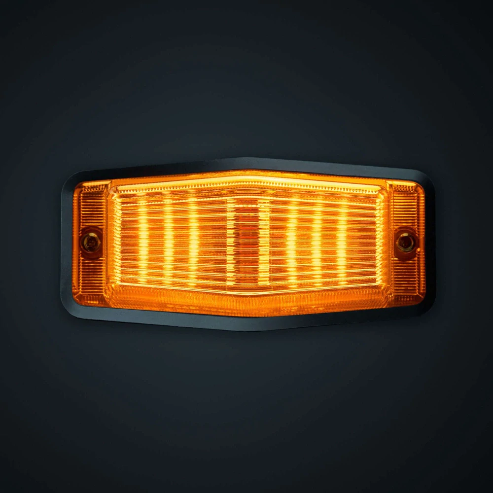 Double burner Strands IZE LED, s pozičním a výstražným světlem, 10-32V, ECE R10, R148 - oranžový