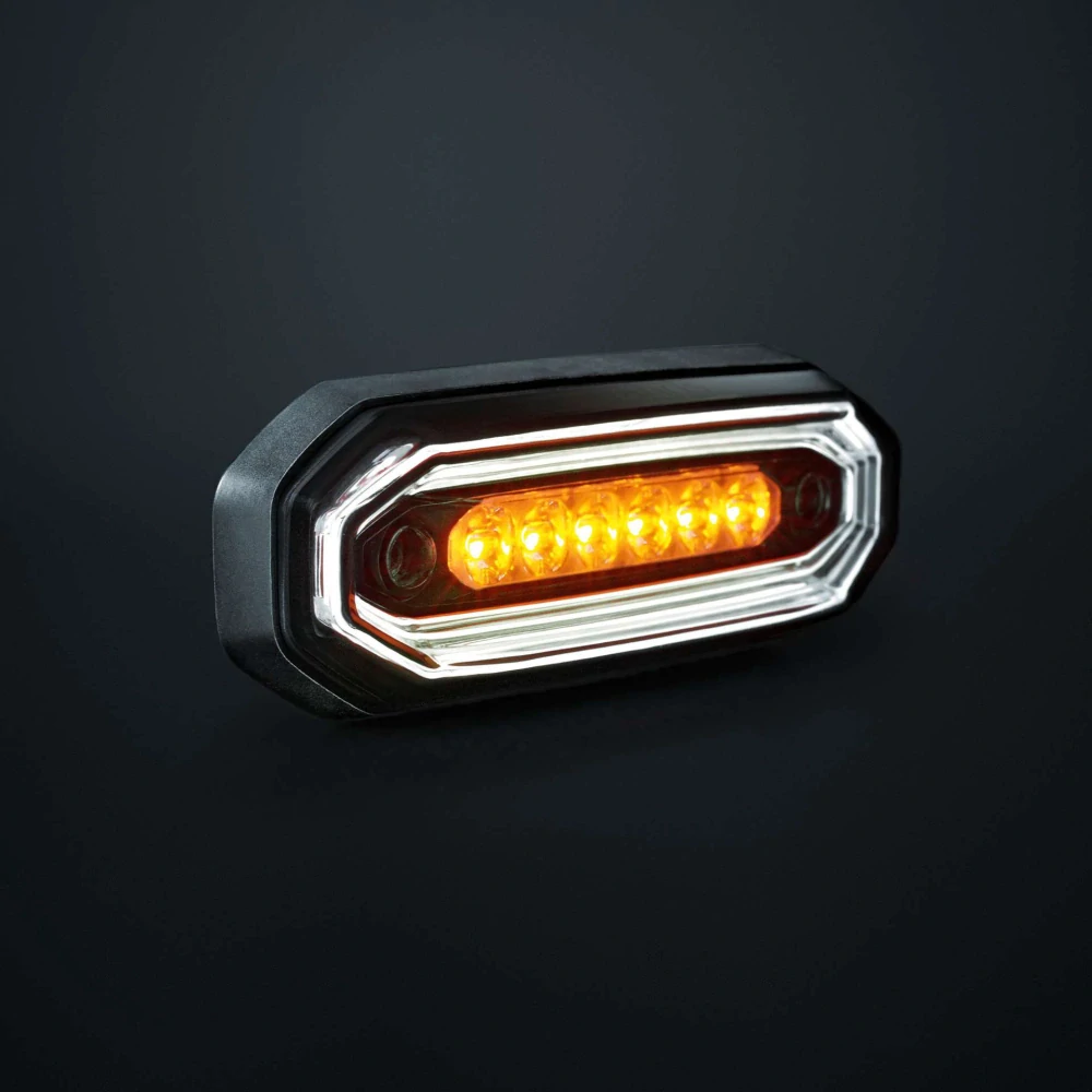 LED Výstražné světlo Strands FOR9T Aura, s pozičním světlem, 10-48V, ECE R10, R148, R65 - bílé