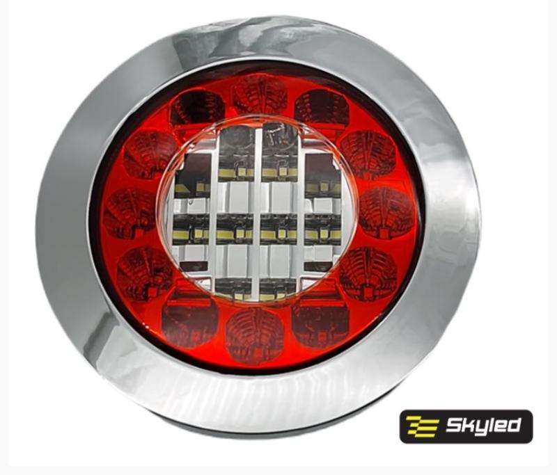 Kombinované LED světlo Chrom "Bulls eye" Chrom 10- 30V | Mlhovka/Zpátečkové