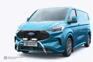 Přední ochranný nerezový rám Eurobar ø60mm, dva pevná upínadla, FORD TRANSIT CUSTOM 24-