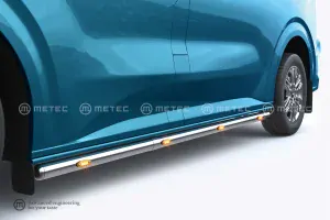 Boční nerezový rám ø60mm, 4 oranžové LED, FORD TRANSIT CUSTOM 24-