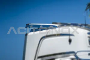 Nerezové boční lišty na spoiler s 6 LED oranžovými pozičkami, Scania NTG S/R
