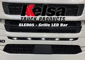 Nerezová lišta do masky s 3 LED pozičními světly, Scania NTG S, R