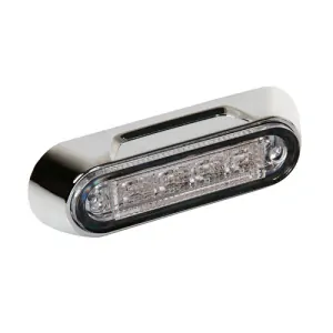 LED poziční světlo Lampa 4 LED, 12/24V, Chrom rámeček- Červené
