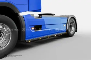 Boční rámy, 6 oranžových LED, černé | VOLVO FH 13-, FH 08-13, FH 20-, Renault T serie 14