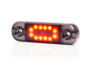 LED poziční světlo Waś, 12-24V, 12LED, zatmavené- červené