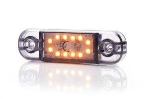 LED poziční světlo Waś 12-24V, 12LED, průhledné dark- oranžové