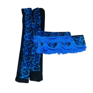 Skládané záclonky 3v1 - univerzální - dánská plyš modrá