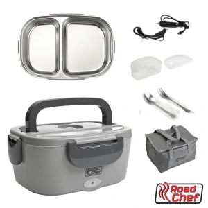 Ohřívač jídla do auta RoadChef 12/24V/230V, 80W, 1500ml (dvě komory)