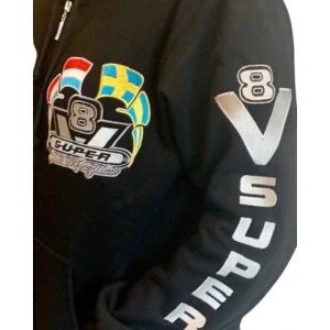Pánská trucker mikina se zipem a vyšitým nápisem Swedish perfection- Černá L