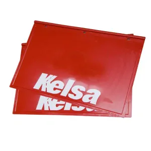 ZÁSTĚRKY Kelsa 62x39,5 cm- Červené s bílým nápisem