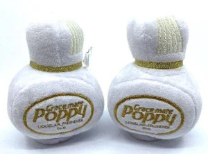 Plyšové POPPY lahvičky 15x10cm - bílá