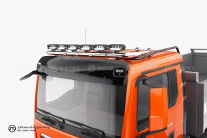 Střešní nerezový rám, kabeláž pro 6 světel | 6 Upínadel světel | 3 bílé a 2 oranžové LED | MAN TGS 07-, TGX 07-, TGX 20-, TGS 20-