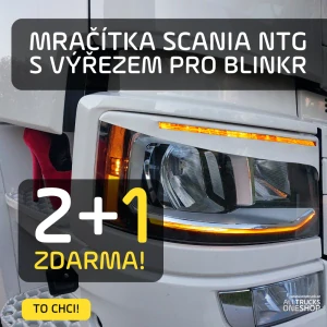 2+1 Mračítka pro SCANIA NTG s výřezy na směrová světla, černé