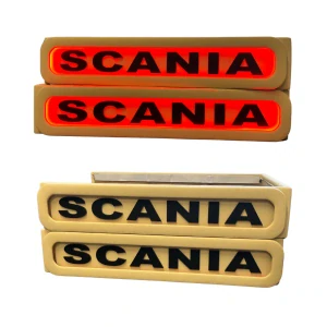 Podsvícené základny sedadel Scania NTG béžové, červené podsvícení (odpružená/odpružená)