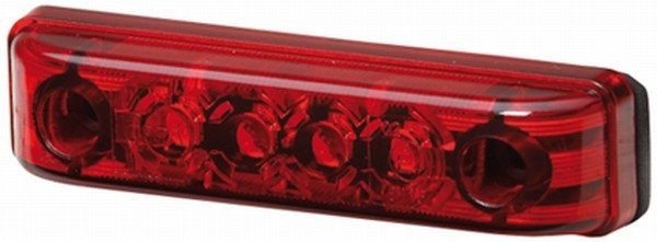 Zadní obrysové LED světlo Hella 24V (červené plexi) červené