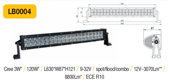 LED rampa 630mm ECE R10 120W 9-32V