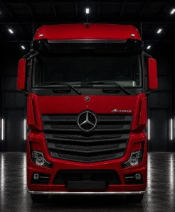 Nerezový ochranný rám nárazníku pro Mercedes Actros MP4 a MP5 – široká kabina, listové odpružení