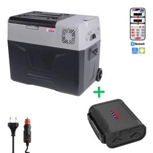 Přenosná kompresorová autochladnička Vigo Cool V40W, 40 l, 12/24/230V, Rukojeť a kolečka