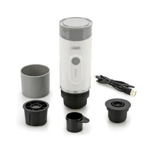Přenosný kávovar Lampa Cafyn Flow 110 ml, 10 W, 1800 mAh, 15 bar, USB-C, mletá káva a kapsle Nespresso®