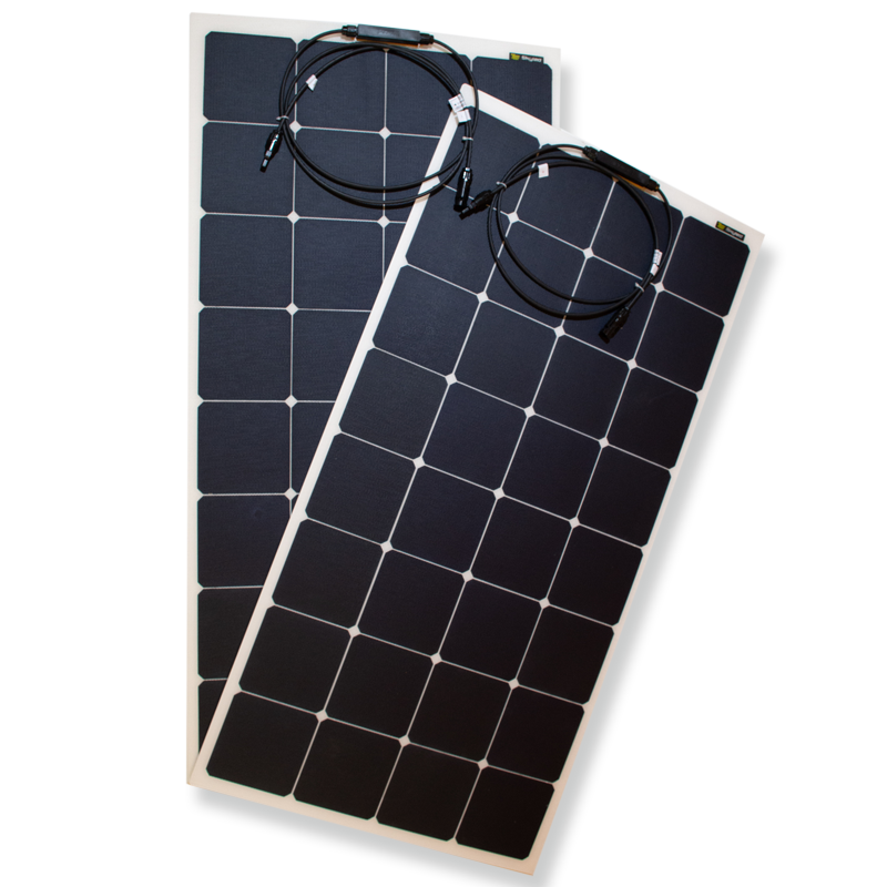 Sada flexibilních solárních panelů 2 x 110W/12 nebo 24V vč. regulátoru s připojením bluetooth