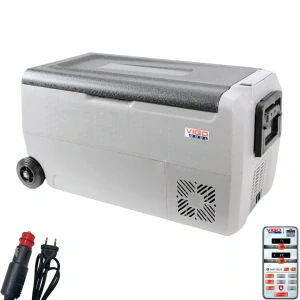 Přenosná kompresorová autochladnička s mrazákem Vigo Cool V36WT, 36 l, 12/24/230V, Rukojeť a kolečka