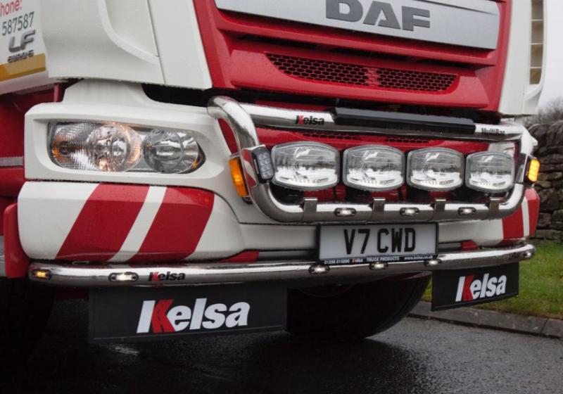 Přední nerezový rám Kelsa MultiBar 18T pro  DAF LF Euro6 45/55 se sluneční clonou