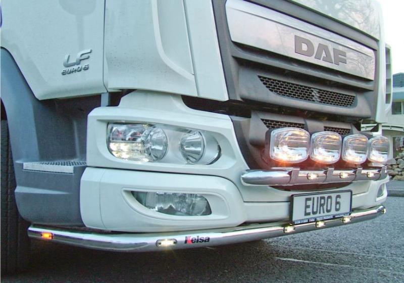 Nerezový rám pod nárazník Kelsa LoBar pro  DAF LF Euro6 45/55 se sluneční clonou
