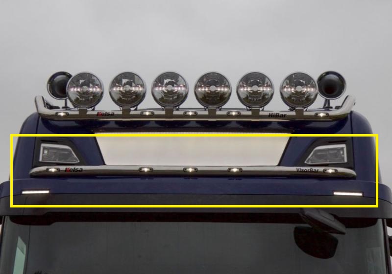 Nerezový rám Kelsa VisorBar pro Scania Next Generation R&S