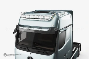 Střešní nerezový rám, kabeláž pro 6 světel | 6 Upínadel světel | 3 bílé a 4 oranžové LED | MERCEDES - BENZ ACTROS 11-