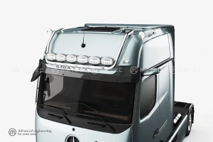 Střešní nerezový rám, kabeláž pro 6 světel | 6 Upínadel světel | 5 bílých LED | MERCEDES - BENZ ACTROS 11-