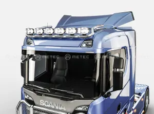 Střešní nerezový rám, SCANIA NTG S,R,G s kabeláží pro 6 světel, 6 upínadla světel, 5 bílých LED