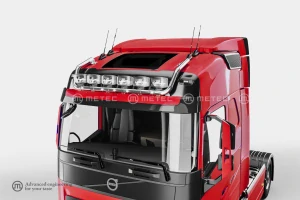 Střešní nerezový rám, kabeláž pro 6 světel | 6 Upínadel světel | 5 bílých LED | VOLVO FH 13-, FH 20-, FH AERO 24-