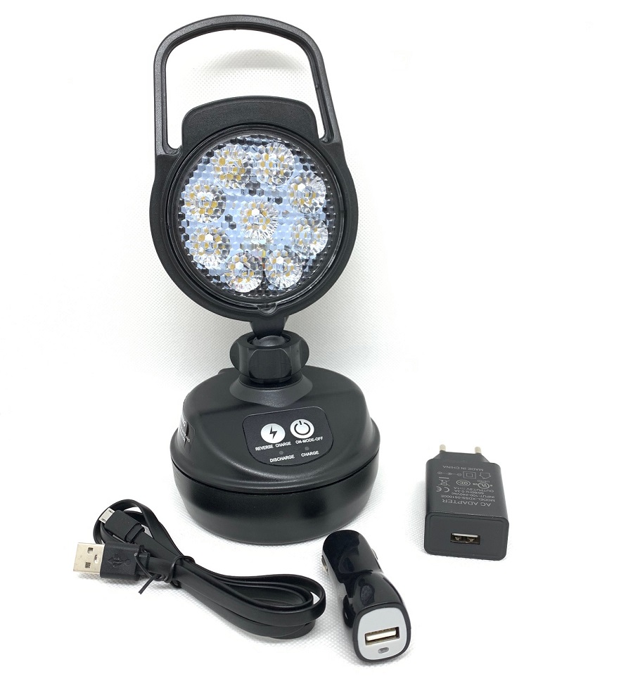 LED pracovní světlo s baterií a magnetem 9 W, powerbanka, 4400mAh