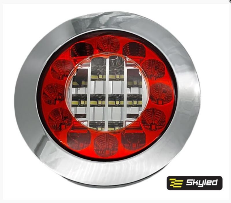 Kombinované LED světlo Chrom "Bulls eye" Chrom 10- 30V | Zpátečkové světlo/Brzda/Směrovka