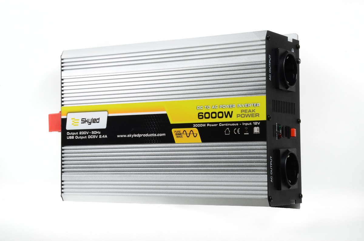 Měnič napětí Skyled 12V/230V, 6000W (3000W trvalý), čistý Sinus