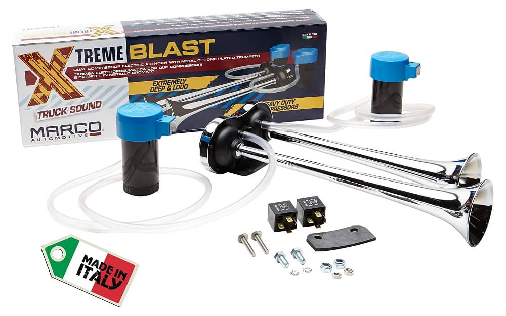 Vzduchová houkačka Extreme Blast II se dvěma kompresory 12V Chrom