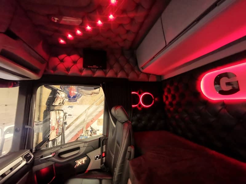 Sada 5 LED světel do interiéru Kamionu 24V Chrom- Červené