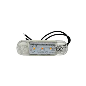 LED poziční světlo čiré plexi WAŚ, 12V-24V, ECE, IP 66/68 oranžové