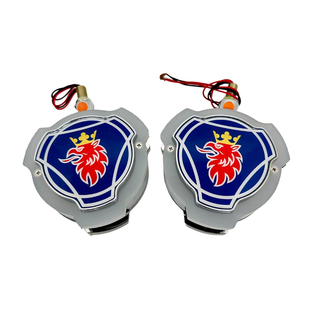 Světla pod zrcátko lollipop Griffin modrý červená, oranžová