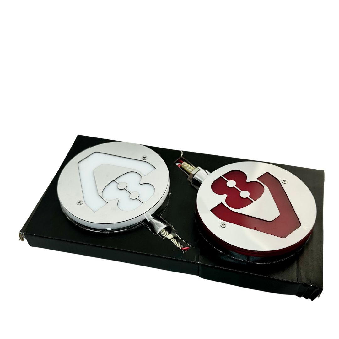 Světla pod zrcátko lollipop nerezové V8 červená, bílá