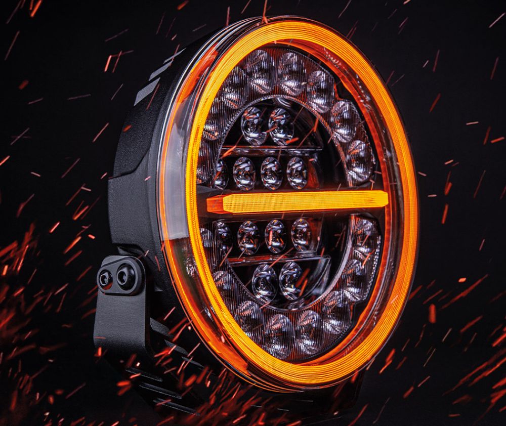 Led reflektor Strands Firefly 9", 220 mm, s pozičním světlem, 10-48V, 16800Lm, Černý