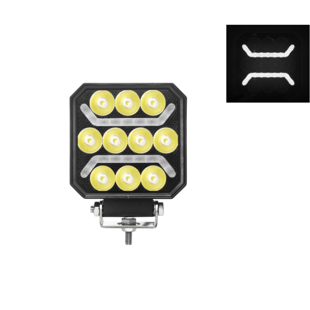 LED pracovní lampa 101mm, 12-24V, 1500Lm, 10x LED
